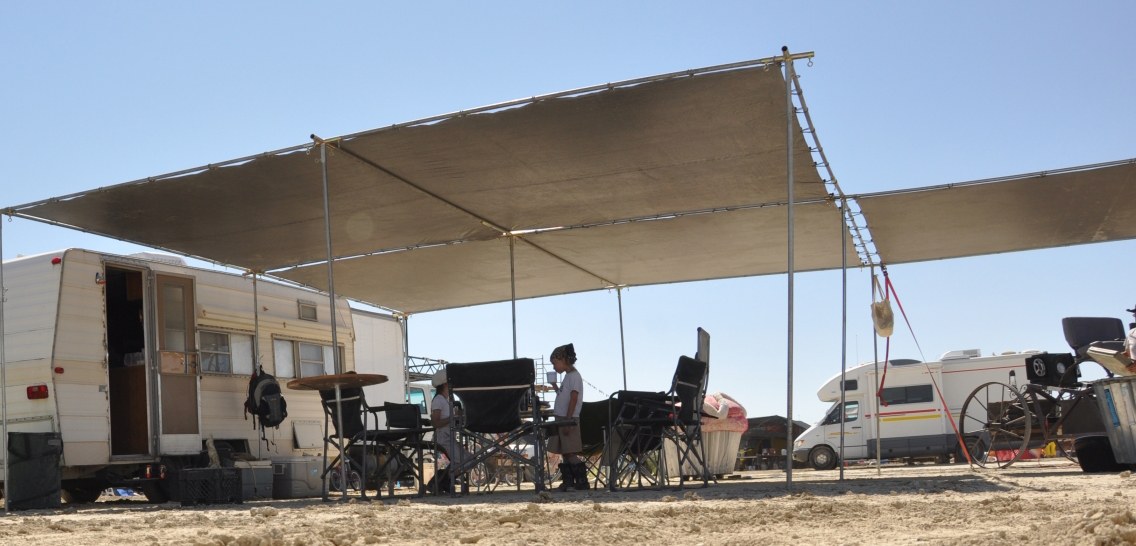 Shade structure built from EMT