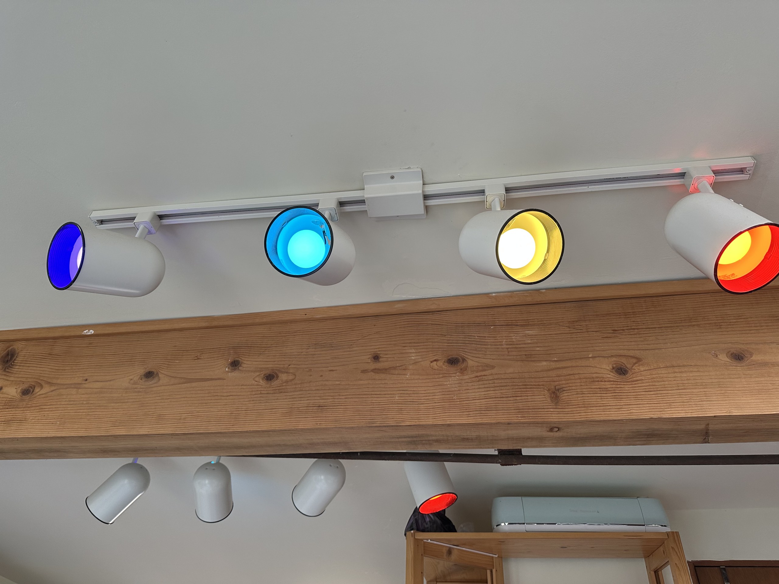 Hue track lights in a color sequence