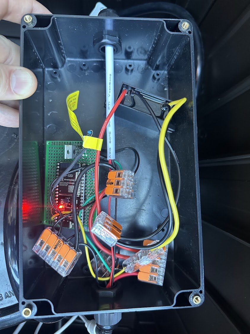 Inside the sprayer IP65 box